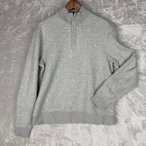 Quarter zip Brooks Brothers Red Fleece Mens Gray Quarter Zip Sweatshirt Size L